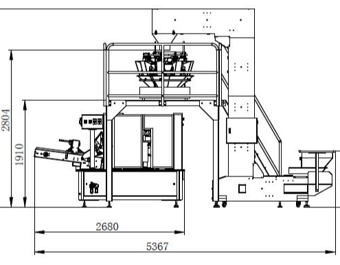Pouch filling machine dimensions